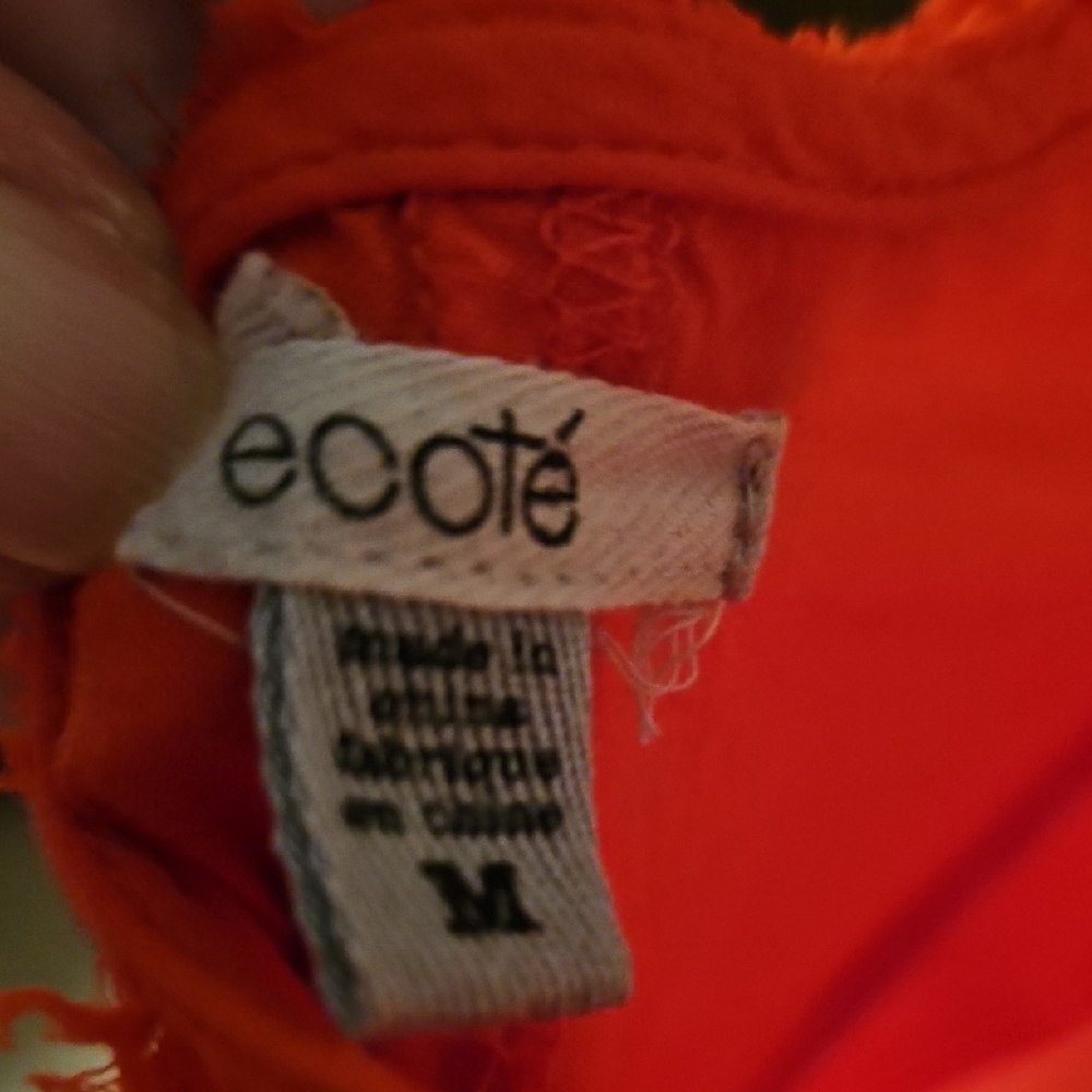 Ecote Red Ruffled Scoop Neck Mini Dress - Picture 2 of 3